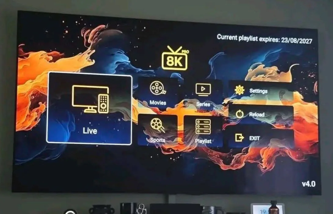 IPTV setup in an Irish home — playlist active and streaming